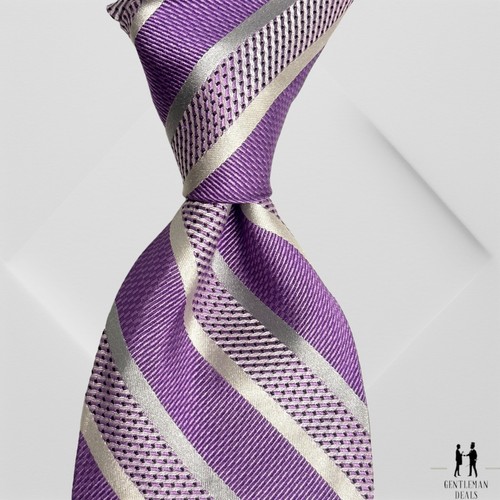 Jos A Bank Mens Neck Tie Woven Striped Regimental 100% Silk Long 62 x3.1/4