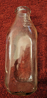 Vintage 1959 MEADOW GOLD MILK BOTTLE DAIRY ONE QUART EMBOSSED DURAGLAS