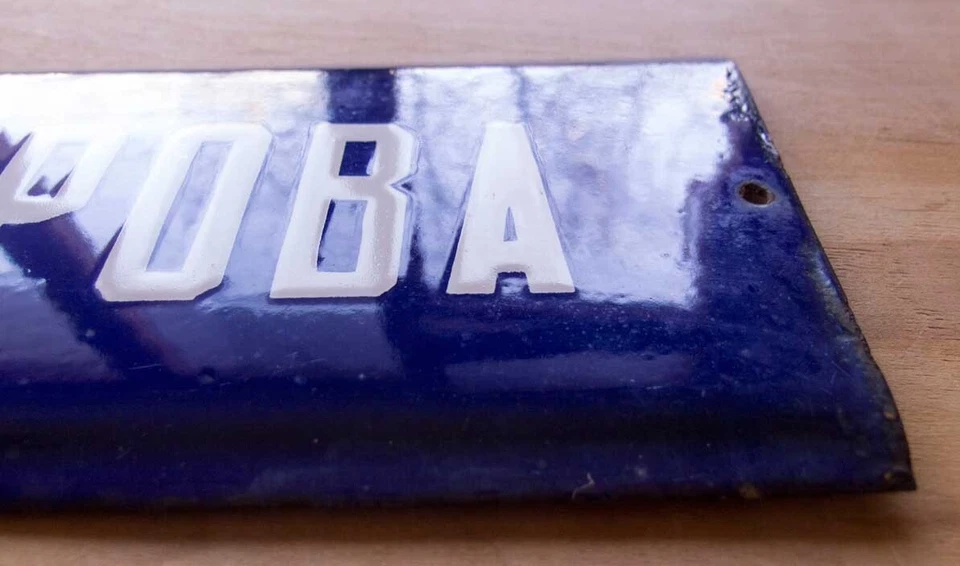 Letrero de calle vintage de metal esmaltado KIROV político ruso soviético placa de identificación URSS Foto 4 de 4