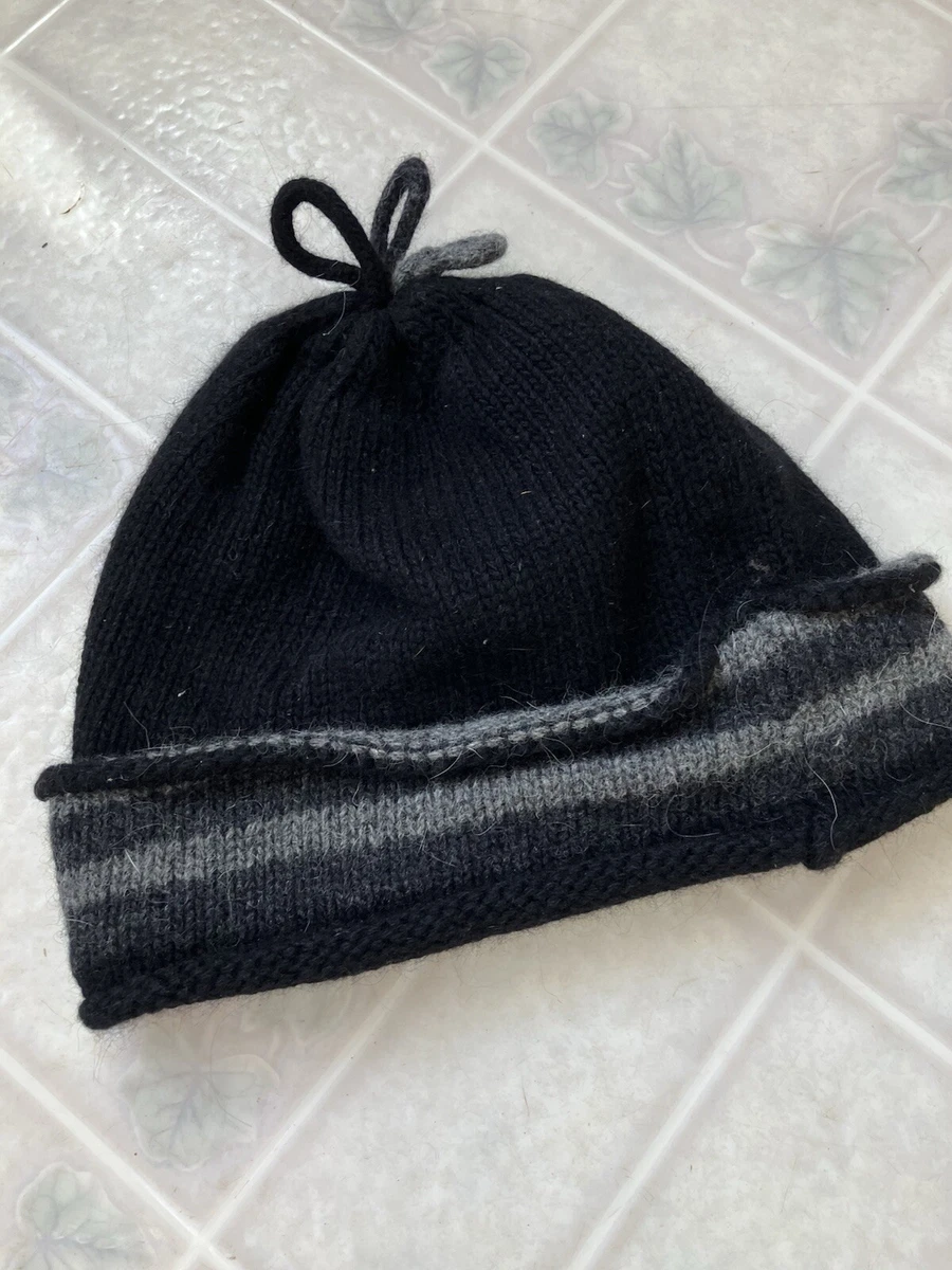Ann Taylor Black and Tan Knit Beanie Ann Taylor Winter Hat Womens Black sequins Knitted Warm  main image 3