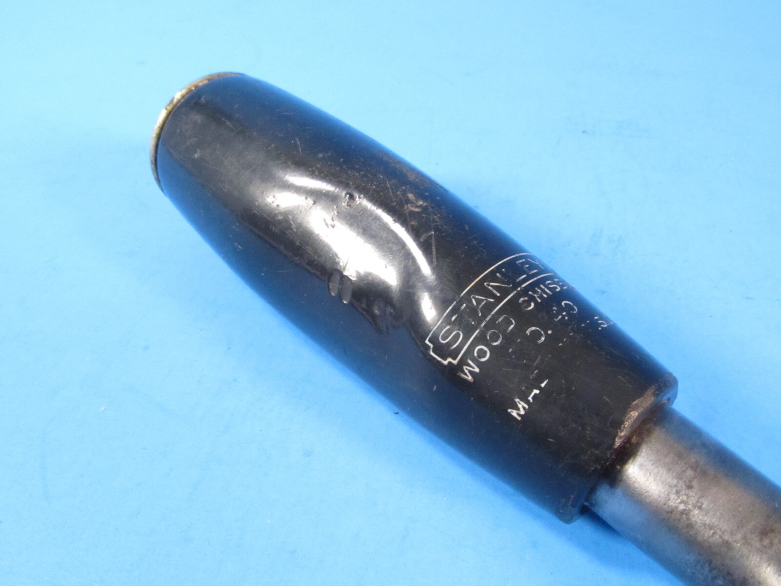 1-1/2" Stanley No 40 everlasting wood chisel w/ black plastic handle & flattened