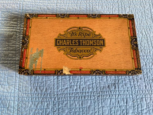 Charles Thomson Cigar Box Vintage early 1900s Itβs Ripe Perfecto Bayuk Cigars