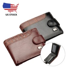 Men's Leather Wallet Multi-function Card Slot Zipper Wallet Foldable Coin Wallet