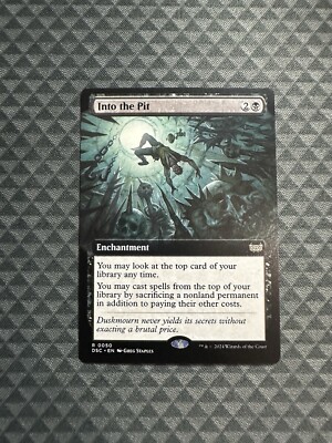 mtg duskmourn card prices MTG Into the Pit #0050 Ext. Art R Commander: Duskmourn: House of Horror  (DSC)