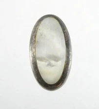 NZ Heart Mark Sterling Silver Mother of Pearl Inlay Slide Pendant 925 1 In 5.4g