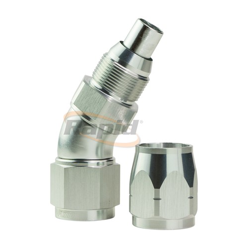 Aeroflow AF557-04S - 4AN 550 Cutter 30° 1-Pc Full Flow Swivel Hose End - Silver - Picture 6 of 12