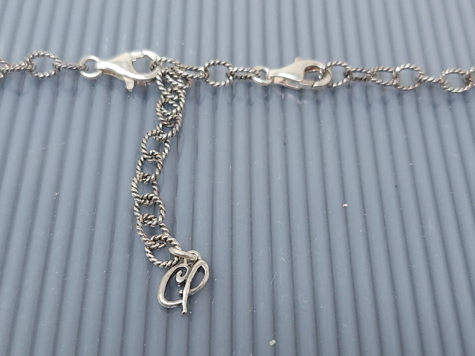 Vintage Carolyn Pollack CP Prata Esterlina Pingente de Jaspe Colar Declaração 17" - Imagem 3 de 4