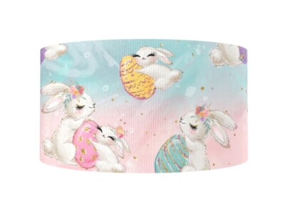 1.5 INCH GROSGRAIN RIBBON Hair Bow Supplies Easter Eggs Bunny Ombre Pink