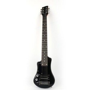 Left hand Mini traveling 6 string electric guitar rosewood fingerboard in black