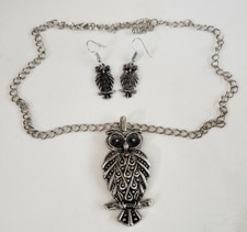 Owl Jewelry Necklace And Earrings Set