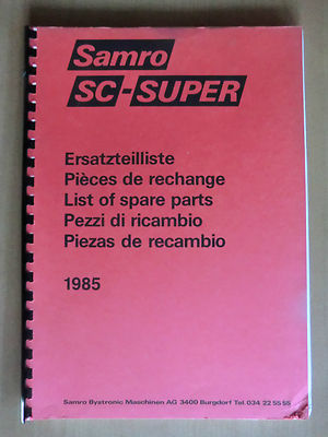 Ersatzteilliste Samro SC-Super Kartoffel-Vollernter Ausgabe 1985 parts list