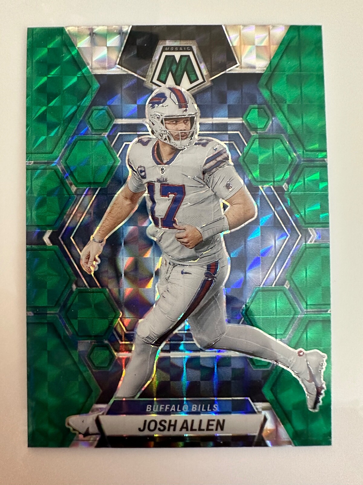 2023 Panini Mosaic #21 Josh Allen Green Mosaic Prizm