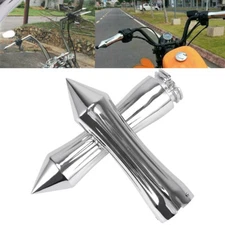1" 25mm Hand Grips Billet Spike Chrome Handlebar For Harley Touring Motorcycle