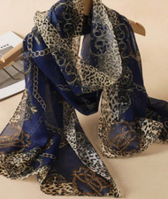 Leopard Animal Print Scarf Blue Brown Black Beige Pattern Buy One Get One Free