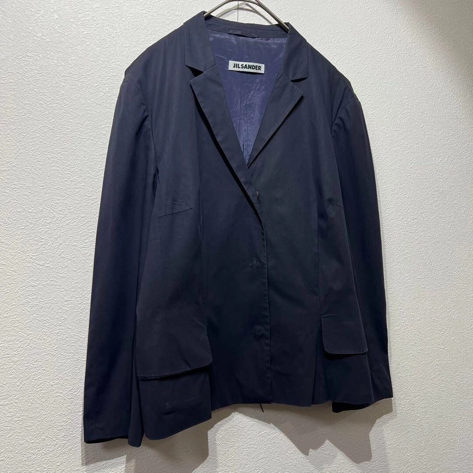 Blazer feminino JIL SANDER design de algodão jaqueta sob medida feita na Itália - Imagem 2 de 4
