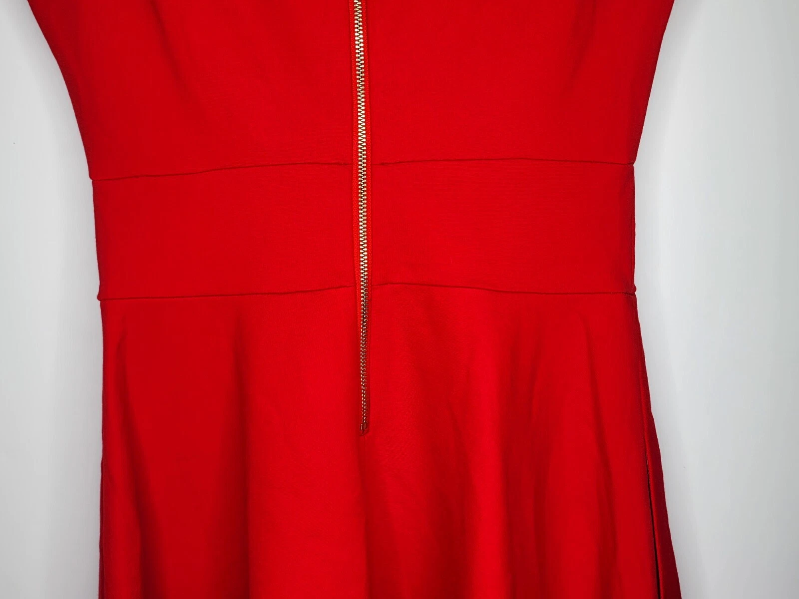 Abito Kate Spade New York donna XS ROSSO occhiello Ponte Fiorella $228 cerniera posteriore