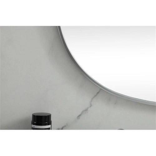 Elegant Decor Brynn 36x60" Oval Modern Metal Wall-Mounted Mirror in Silver - Picture 7 of 10