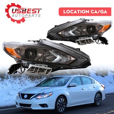 Halogen Headlight Headlamp Black Fit For 2016 2017 2018 Nissan Altima LH & RH
