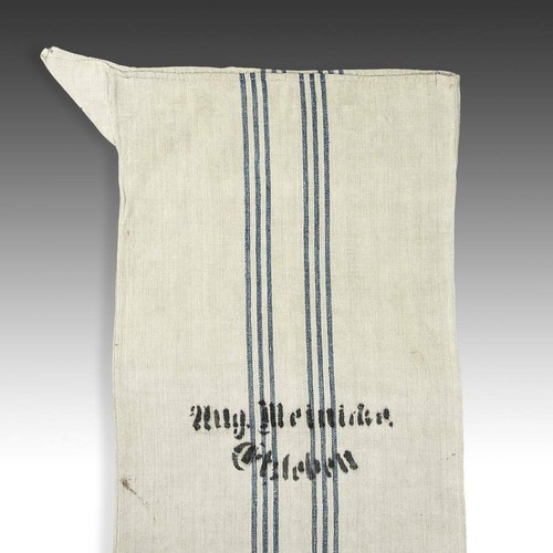 VINTAGE GRAIN BAG HEAVY TWILL WEAVE LINEN OWNER'S STAMP GERMANY C. 1900 - Picture 3 of 8