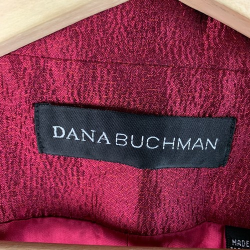 Dana Buchman Jacket Burgundy Collar Bead Buttons Long Sleeve Pockets Lined Sz 12 - Picture 6 of 7