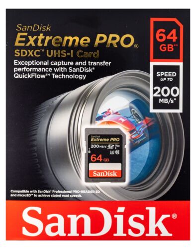 64GB Sandisk Extreme Pro SDXC Speicherkarte Klasse 10 V30 UHS-I SDSDXXU-064G-GN4IN - Bild 2 von 6