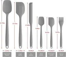 Kitchen Silicone Spatula Set of 6 Heat Resistant Rubber for Baking Cook