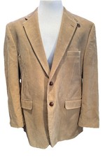 Lauren Ralph Lauren Tan Corduroy Sport Coat Blazer Elbow Patches Size 44R P19576