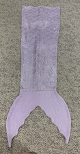 Pillowfort Mermaid Tail Kid's Blanket Light Purple Silver Sparkle Scales Target