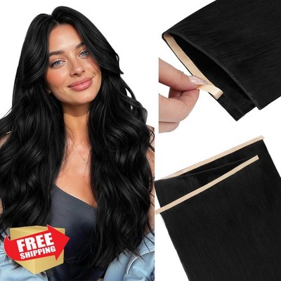 DOORES 20'' Jet Black Seamless Weft Hair Extensions