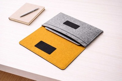 Handmade Felt iPad Sleeve Case Pro Air Mini 10th Gen Fits Keyboard Vegan Slim