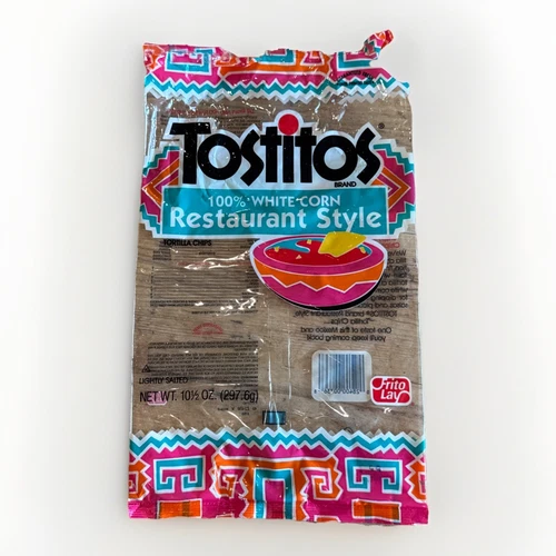 Vintage Tostitos Bag Potato Chip Junk Food Frito Lay 90s Empty Tortilla Corn