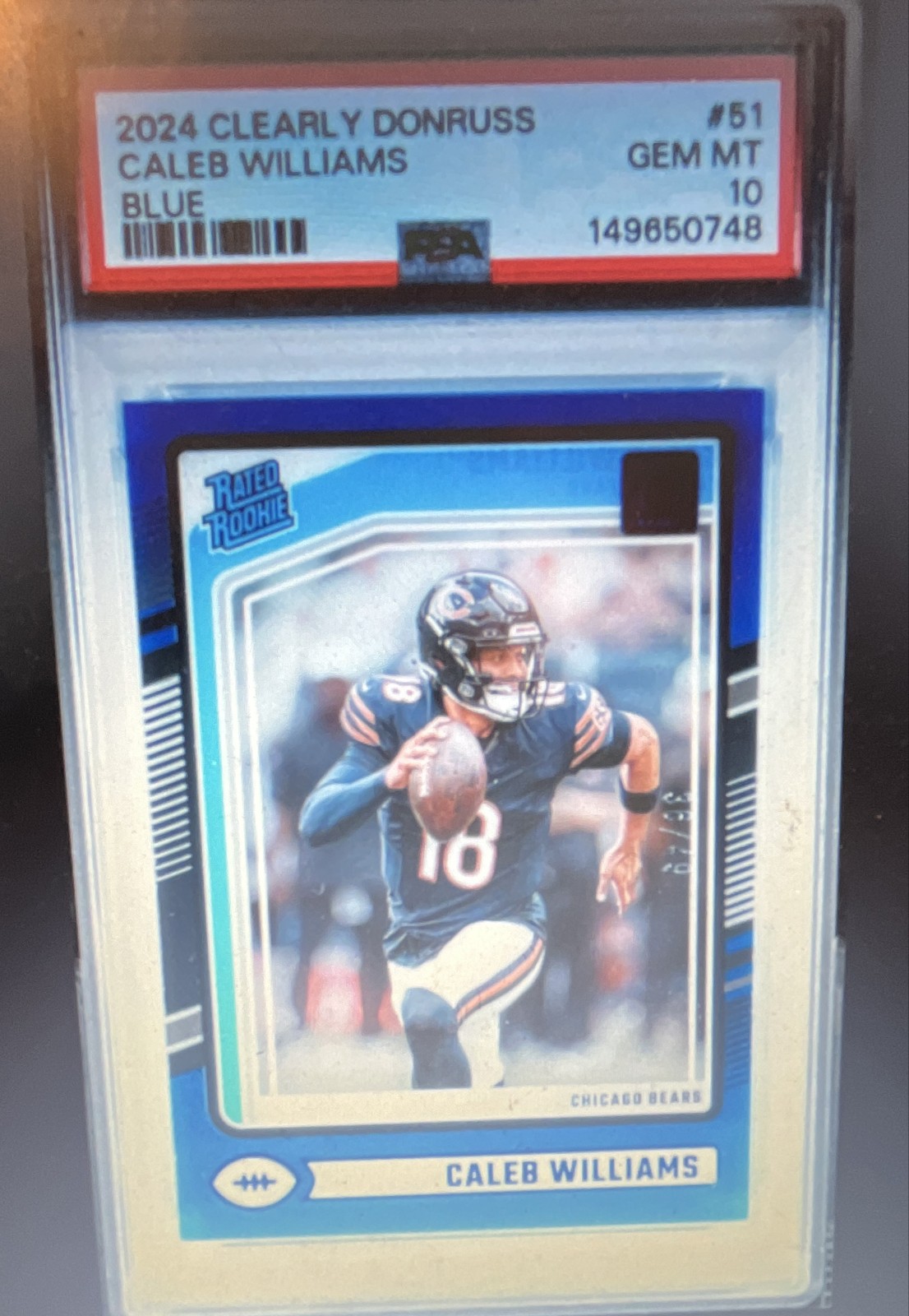 Caleb Williams Panini Clearly Donruss #51 Blue