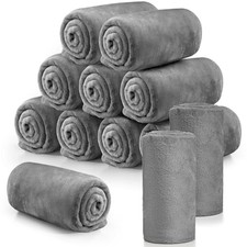 Pcs Flannel Fleece Throw Blanket Bulk 50 x 60 Inch Soft Fleece 12 Light Gray