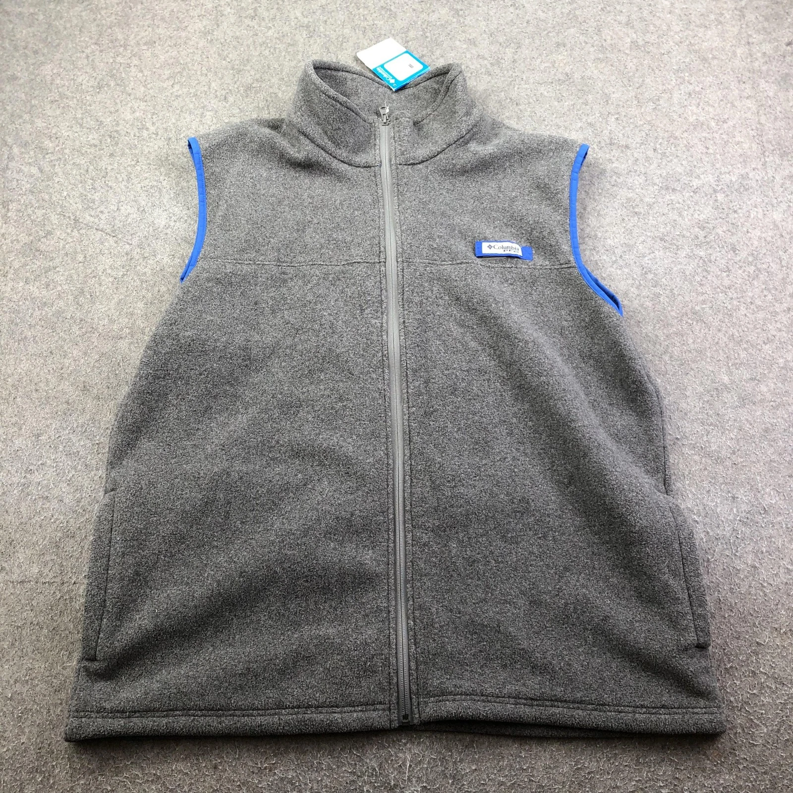 Columbia Vest Mens 2XL Harborside Fleece Full Zip Pockets Lightweight Outdoor