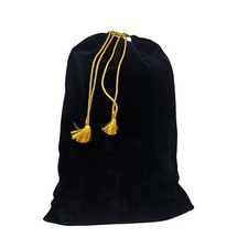 Big Velvet Cloth Jewelry Bags, Black Drawstring Pouches 16X12 Inch Ashes Urn Bag