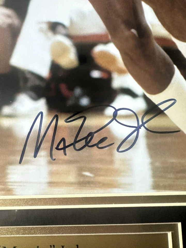 Magic Johnson Autographed/Signed 16x20 Photo w/ Larry Bird - Framed 22x26  - Image 2 of 4