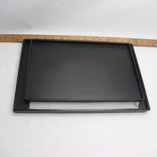 (2-Pk) Cedilis Rectangular Serving Trays Non-Slip Multi-Purpose Plastic