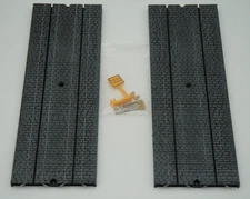 AURORA TJET 9" COBBLESTONE TRACKS ~ 2 PC W/ ROUGH ROAD SIGN & HRDW ~ MINT