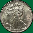 1943 Walking Liberty Half Dollar Uncirculated UNC Coin #33391