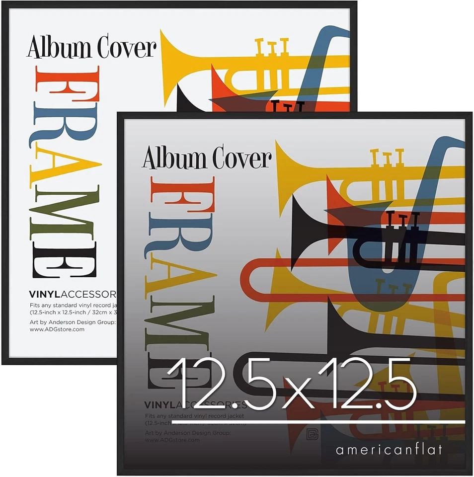 Marco de álbum 12,5x12,5 con plexiglás - Juego de 2 - Marco de álbum de grabación para vinilo... Foto 2 de 4