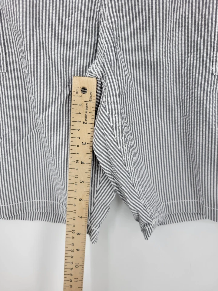 Pantalones Cortos Five Four Para Hombre 40 Gris Blanco Rayas Seersucker Clásico Preppy Náutico Foto 2 de 4