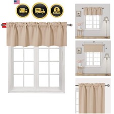 Valance for Kitchen Rod Pocket Window Valance Curtains Thermal Insulated 52 x...