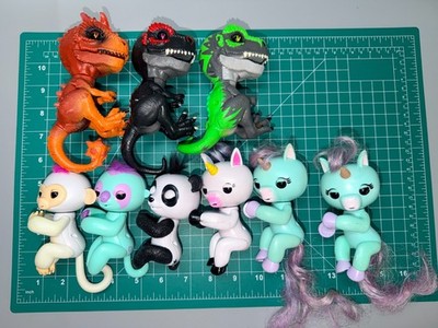 Wowwee Fingerlings Animal Lot of 9 Dragons Various Monkey Tested Needs New Batts