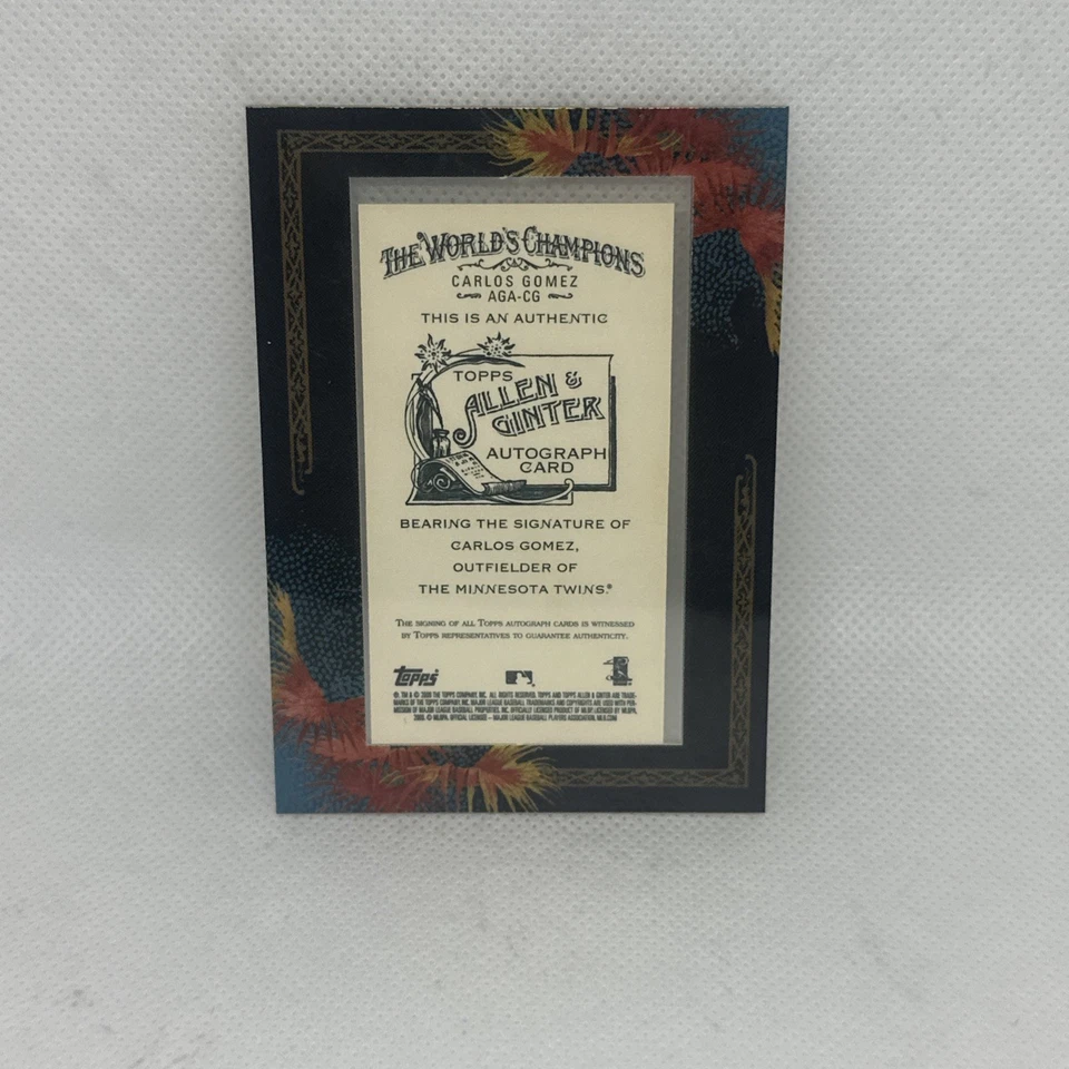 2009 Topps Allen & Ginter's - Framed Mini Autographs Carlos Gomez #AGA-CG (AU) - Image 2 of 2