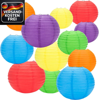 Papierlampions-Set 12Tlg. Bunte Runde Deko FüR Geburtstag Hochzeit Party Garten