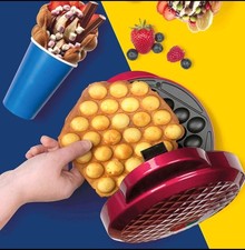 Bubble Sweet Waffle Maker Machine Electric Dessert Maker 800-1000W Red Non-stick