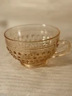 Vintage Pink Depression Glass Teacup With Hobnail Pattern