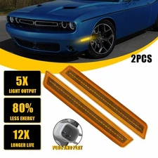 2x For 2015-2022 Dodge Challenger Front Bumper Reflector Side Marker Light Lamps