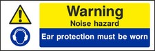 Wear Ear Protection Self Adhesive Sticker Signs Caution Warning [V61-MULT14]