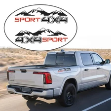2x Car Sport Mountain Side Skirt Body Decal Vinyl Sticker for Truck Pickup Black